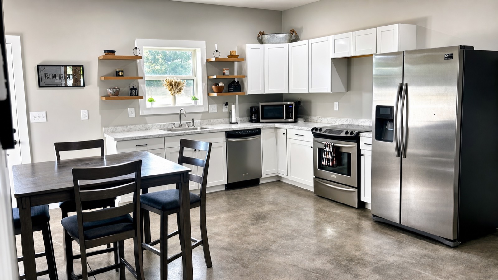 Kitchen with pub table for four